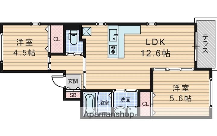 大阪府大阪市東淀川区西淡路1丁目の賃貸アパートの間取り