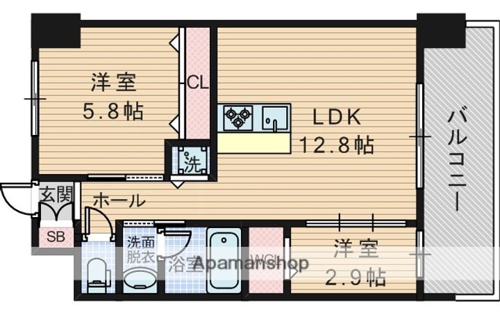 スプランディッドライズ新大阪ノースの間取り