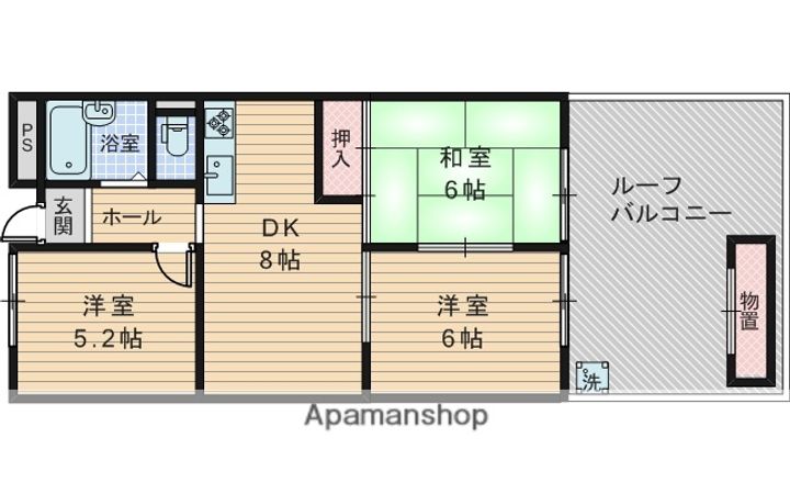 大阪府大阪市淀川区宮原2丁目の賃貸マンションの間取り
