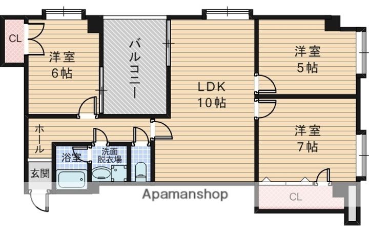 大阪府大阪市東淀川区小松3丁目の賃貸マンションの間取り