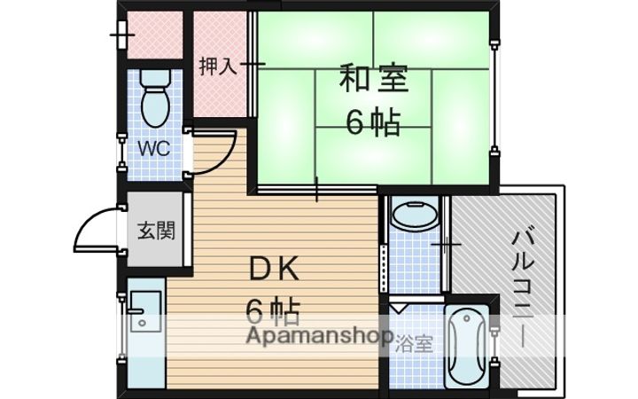 大阪府大阪市東淀川区小松2丁目の賃貸マンションの間取り