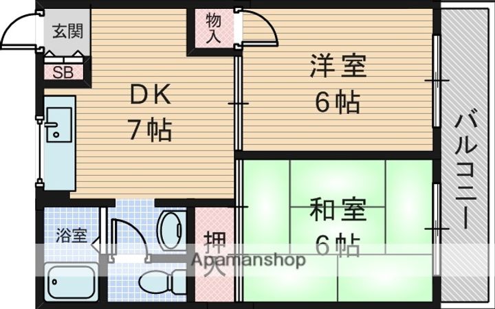 大阪府大阪市東淀川区豊新2丁目の賃貸マンションの間取り