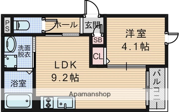 大阪府豊中市岡上の町4丁目の賃貸アパートの間取り