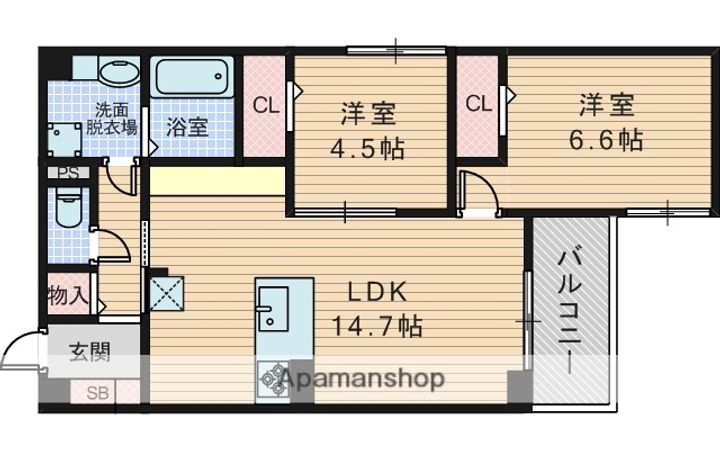 大阪府豊中市服部本町3丁目の賃貸アパートの間取り