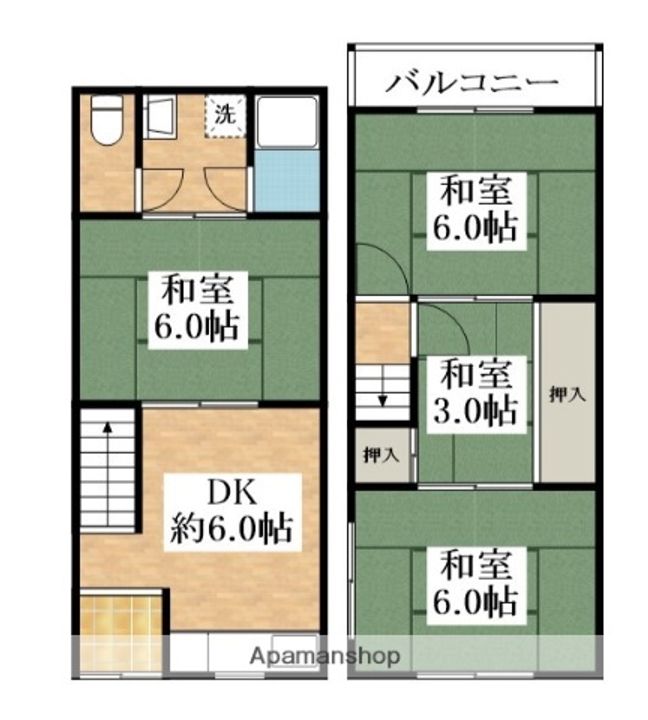 大阪府松原市河合1丁目(一戸建)の賃貸物件の間取り