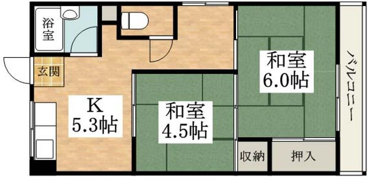 湯谷マンションC棟の間取り