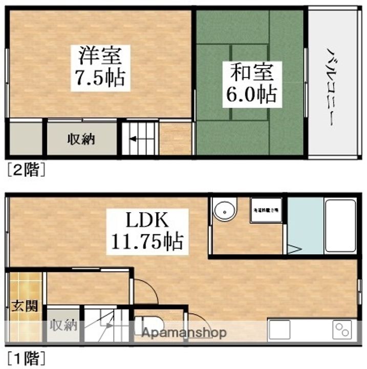 大阪府松原市天美北6丁目(一戸建)の賃貸物件の間取り