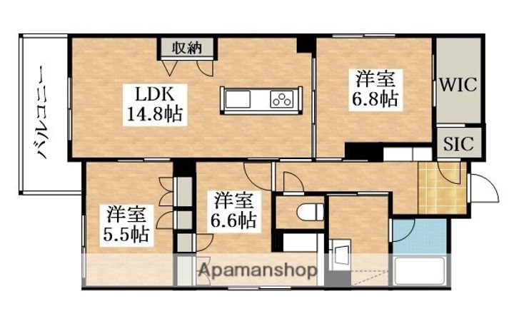 シャーメゾン北田辺の間取り