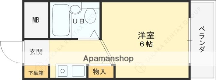 兵庫県西宮市鳴尾町3丁目の賃貸マンションの間取り