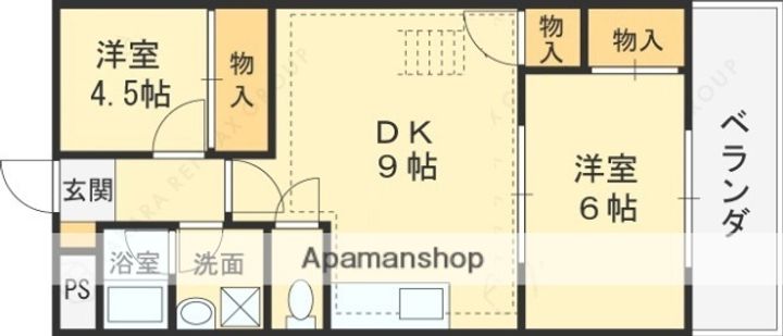 大阪府東大阪市池之端町の賃貸マンション409の間取り