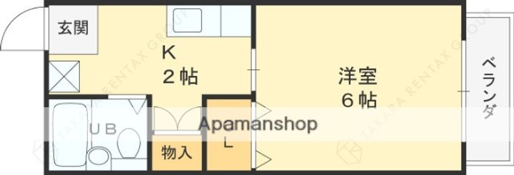 兵庫県西宮市上ケ原四番町の賃貸アパートの間取り