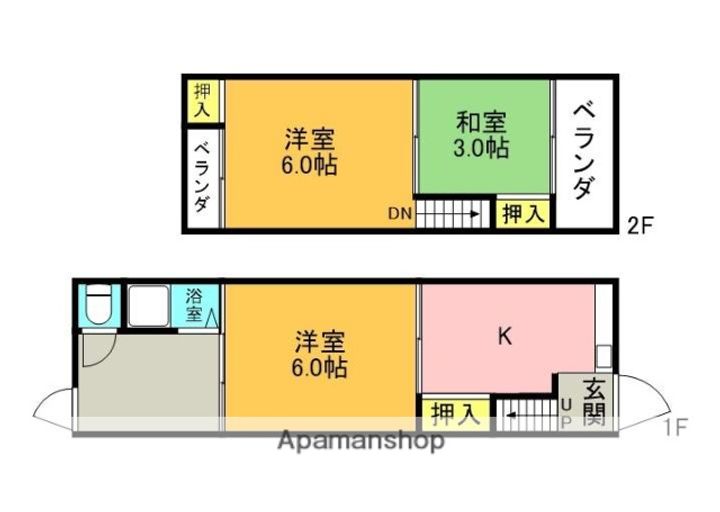 大阪府寝屋川市池田1丁目(一戸建)の賃貸物件戸建ての間取り
