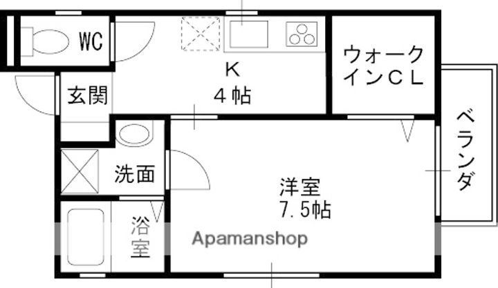 兵庫県西宮市西福町の賃貸アパートの間取り