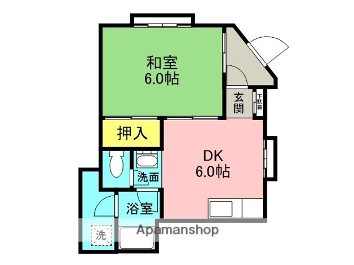 兵庫県西宮市中須佐町の賃貸アパートの間取り