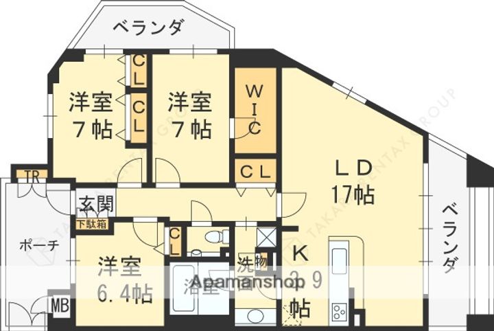エルアンジュ門戸岡田町407の間取り