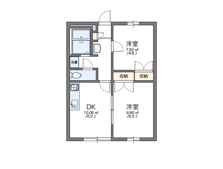 レオパレス西宮北Bの間取り