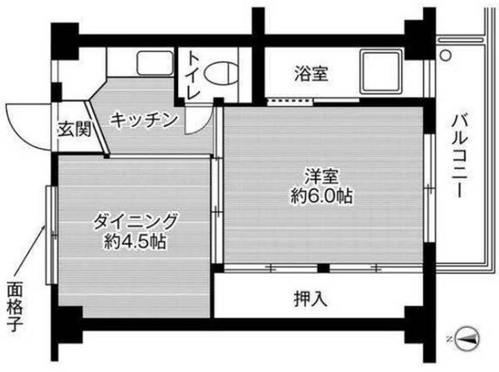 ビレッジハウス鴻池1号棟0109の間取り
