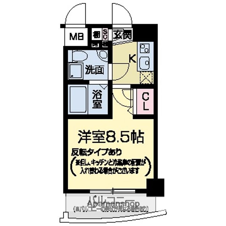 兵庫県西宮市甲子園高潮町の賃貸マンションの間取り