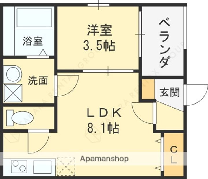 大阪府東大阪市長瀬町1丁目の賃貸アパートの間取り