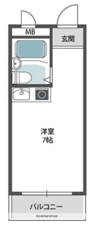 大阪府堺市東区西野の賃貸マンションの間取り