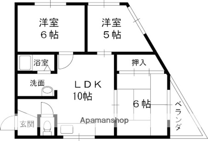 兵庫県西宮市今津水波町の賃貸マンション402の間取り