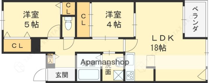 芦屋翠ヶ丘アーバンリズ203の間取り