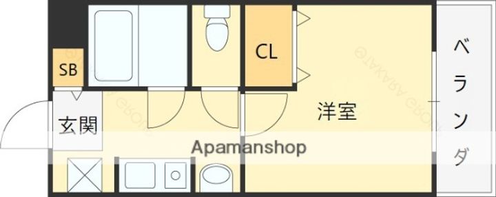 兵庫県西宮市門前町の賃貸アパートの間取り