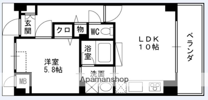 兵庫県尼崎市南武庫之荘3丁目の賃貸マンションの間取り