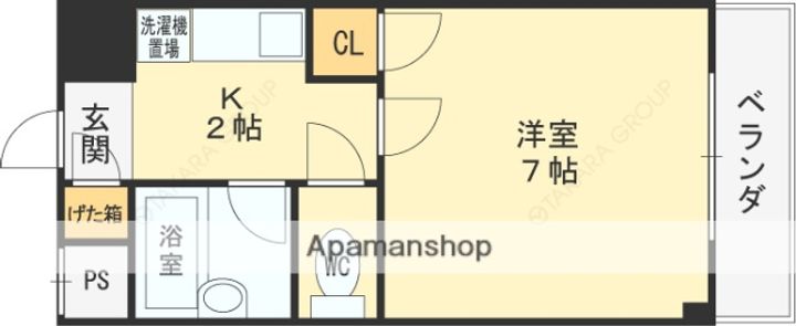 大阪府東大阪市宝持1丁目の賃貸マンションの間取り