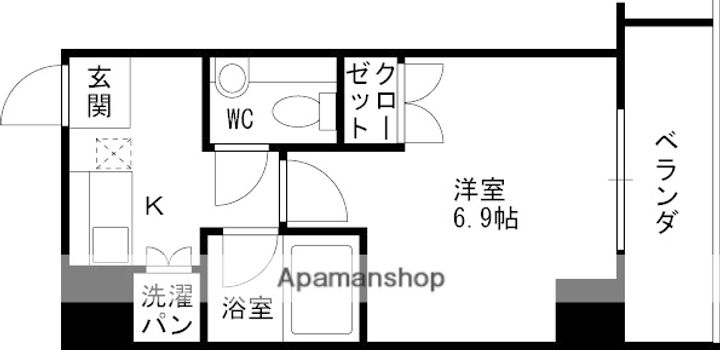 兵庫県西宮市高松町の賃貸マンションの間取り