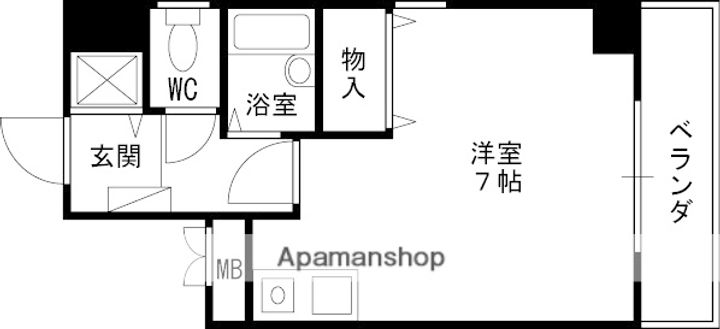兵庫県西宮市高松町の賃貸マンションの間取り
