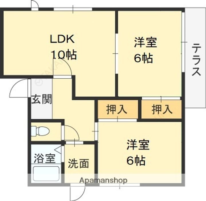 兵庫県尼崎市上坂部2丁目の賃貸アパートの間取り