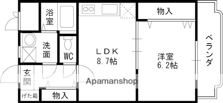 兵庫県西宮市獅子ケ口町の賃貸マンションの間取り
