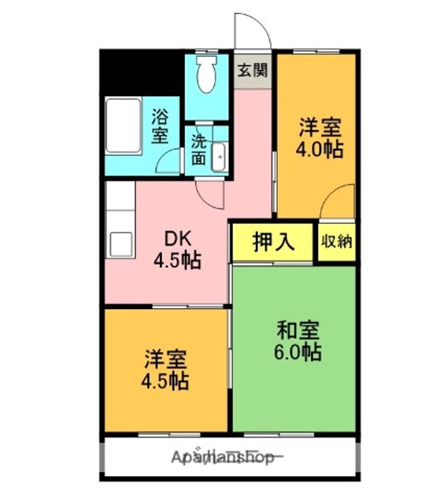兵庫県西宮市南甲子園2丁目の賃貸マンションの間取り