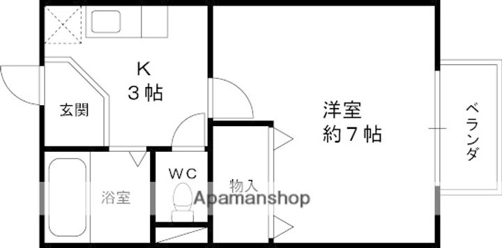 兵庫県西宮市上大市2丁目の賃貸アパートの間取り