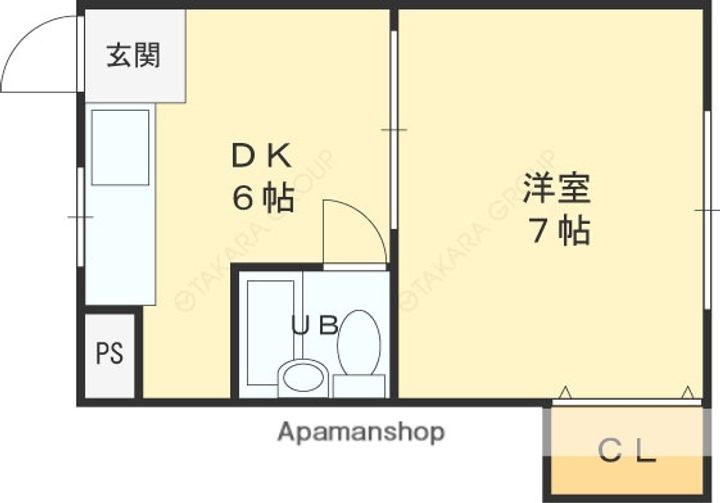 大阪府東大阪市高井田本通2丁目の賃貸マンションの間取り