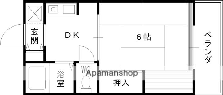 兵庫県西宮市仁川百合野町の賃貸アパートの間取り