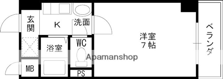 兵庫県西宮市田代町の賃貸マンションの間取り