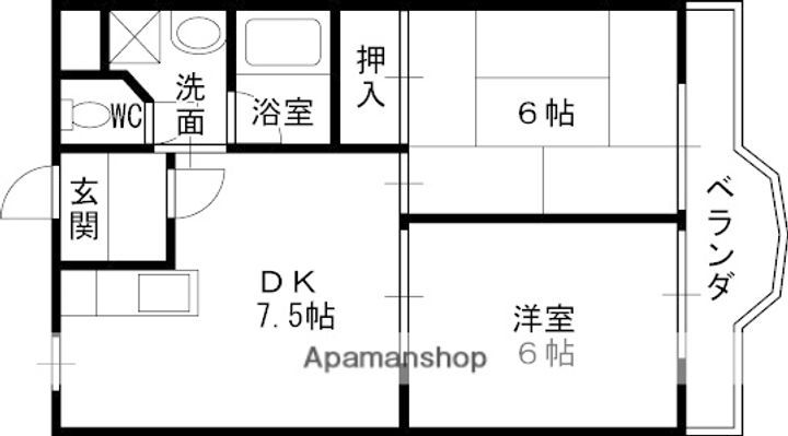 兵庫県西宮市柳本町の賃貸マンションの間取り