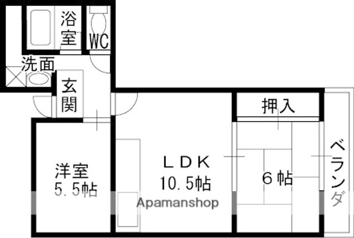 兵庫県西宮市西田町の賃貸マンションの間取り
