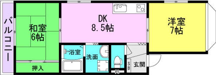 ハイツコスモ102の間取り