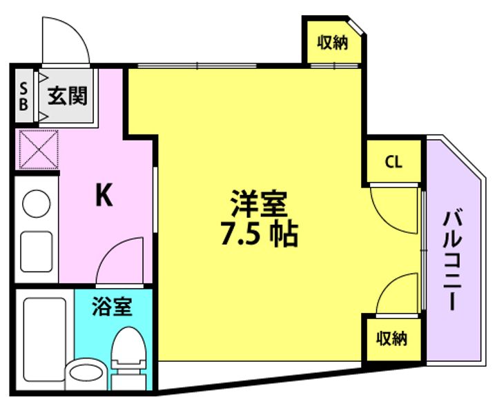 長洲ホワイトパレス1号館301の間取り