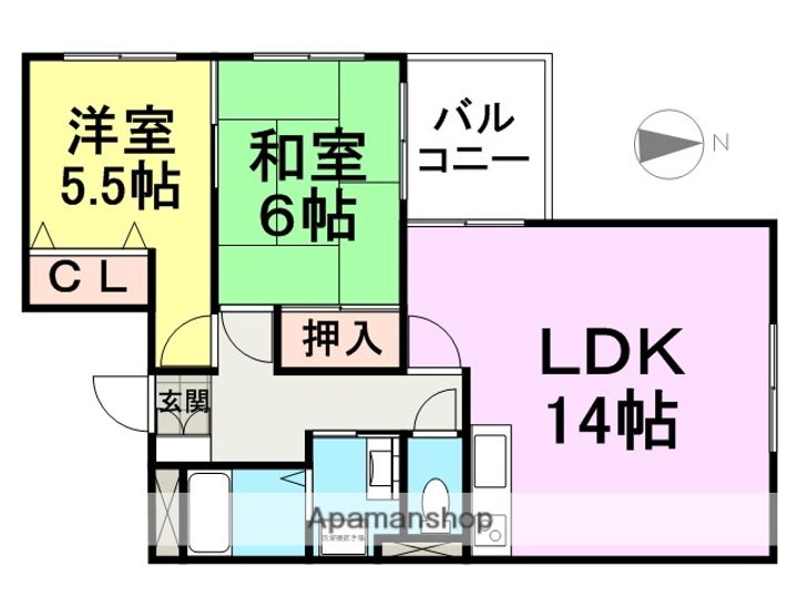 アヴェニール塚口404の間取り