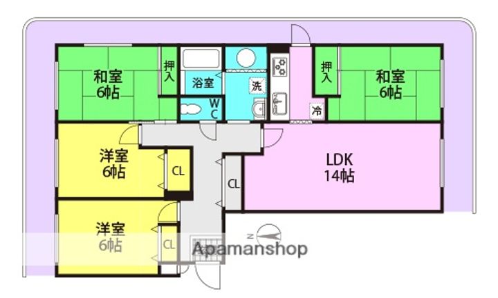 ネオコーポ東武庫川211の間取り