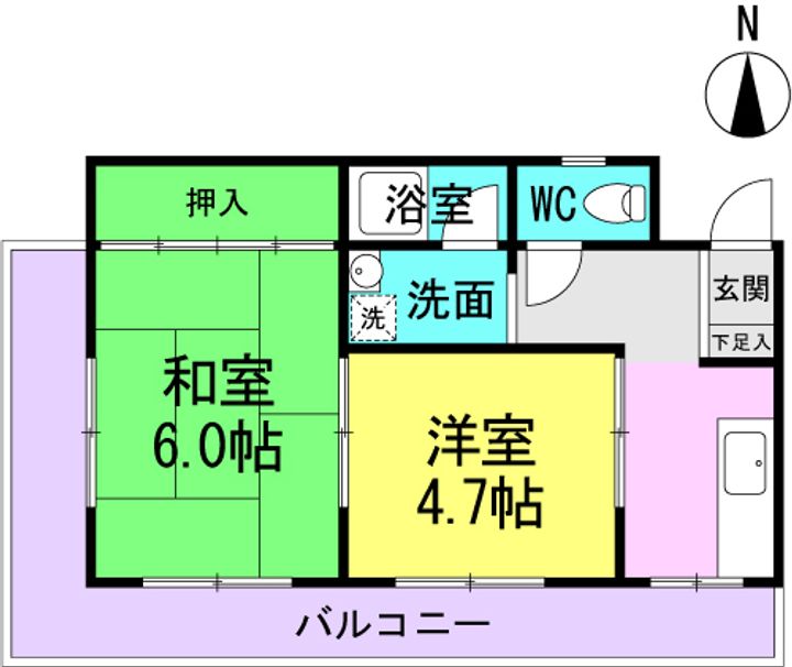 第1細田マンション301の間取り