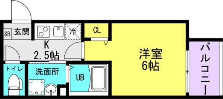 兵庫県尼崎市大庄西町1丁目の賃貸アパートの間取り
