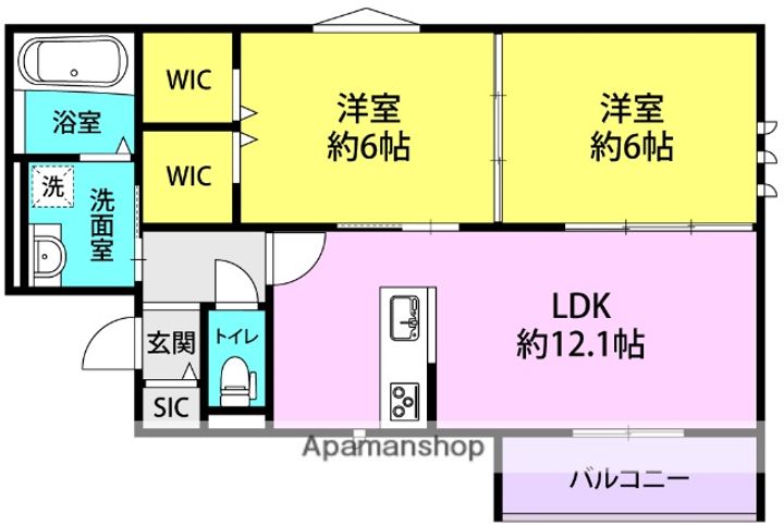 (仮称)尼崎市稲葉荘1丁目新築アパートの間取り