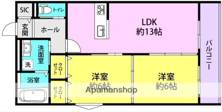 (仮称)尼崎市稲葉荘1丁目新築アパートの間取り