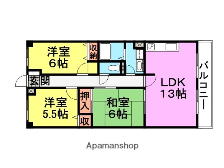 セレファ武庫之荘(SELE FA)206の間取り