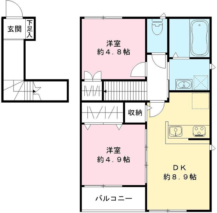 ハーバーコート神戸201号室の間取り